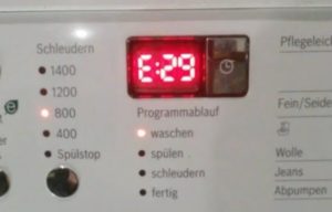 Errore E29 in una lavatrice Bosch