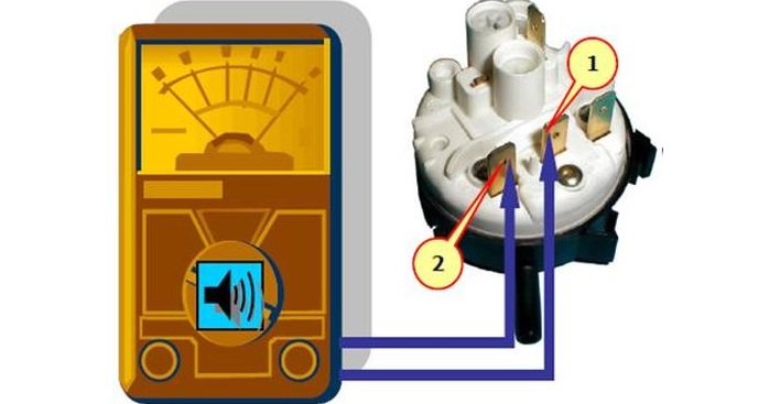 kontrola tlakového spínača pomocou multimetra