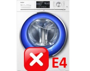 Error E4 a la rentadora Haier