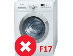 Error F17 en una lavadora Siemens