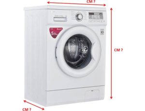 Vad är måtten på en LG tvättmaskin?
