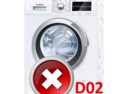 Klaida D02 Bosch skalbimo mašinoje