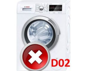Error D02 sa isang washing machine ng Bosch