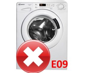 Error E09 sa Candy washing machine