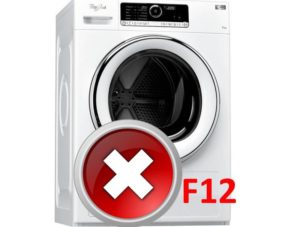 Ralat F12 dalam mesin basuh Whirlpool