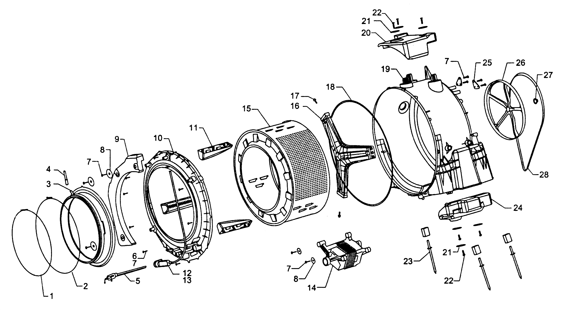 ontwerpkenmerken van de SM Indesit-trommel 