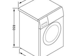 Dimensions of a narrow Indesit washing machine