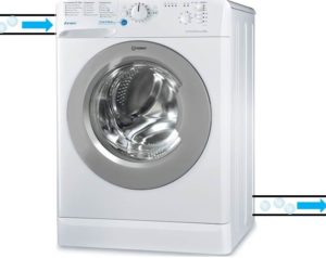 The Indesit washing machine takes in water and immediately drains