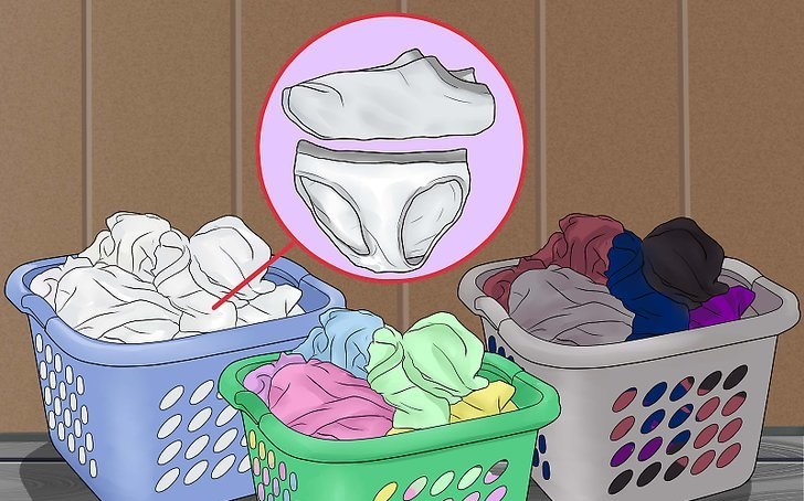 sortera kläder före tvätt