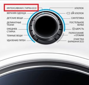 Intensive wash in a Samsung washing machine