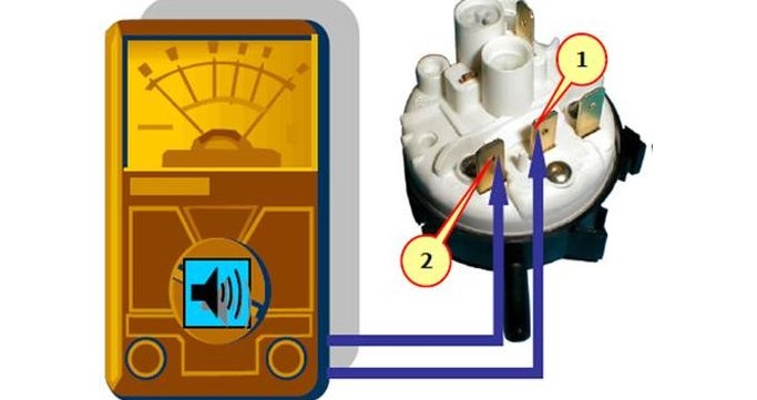 kontrola tlakového spínače pomocí multimetru