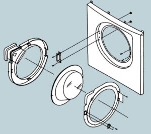 Bosch veļas mašīnas durvju demontāža