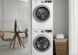 Bosch vaskemaskine og tørretumbler i en søjle
