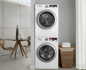 Máquina de lavar e secar roupa Bosch em coluna