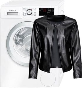 Có thể giặt áo khoác giả da trong máy giặt không?