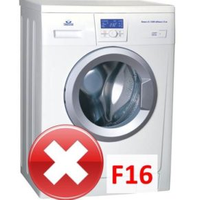 Error F16 en la lavadora Atlant