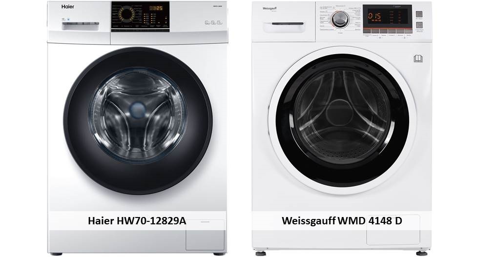 Weissgauff og Haier maskiner med forsinket vask