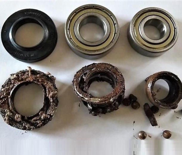How many bearings are there in a washing machine?