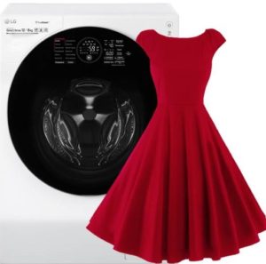Een jurk wassen in een wasmachine