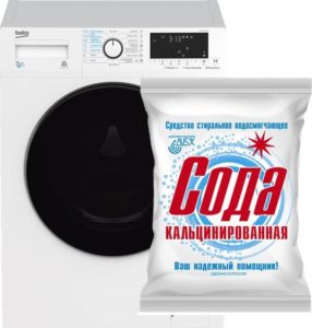 Rengöring av tvättmaskinen med soda