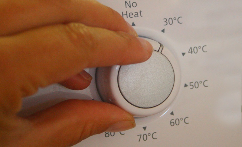 selección de temperatura de lavado