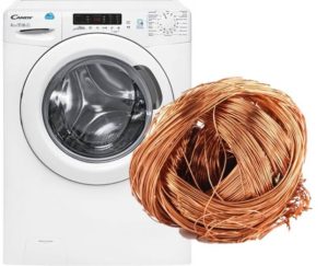 Hoeveel non-ferrometaal zit er in een wasmachine?