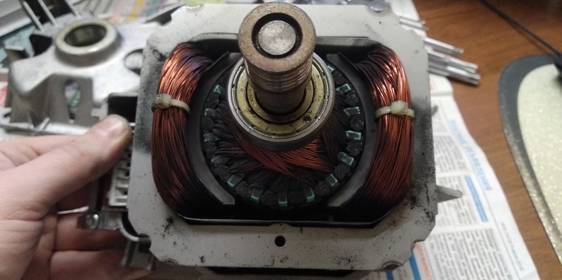copper in the washing machine motor 
