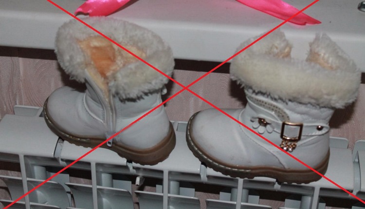 Você não pode secar as botas no radiador