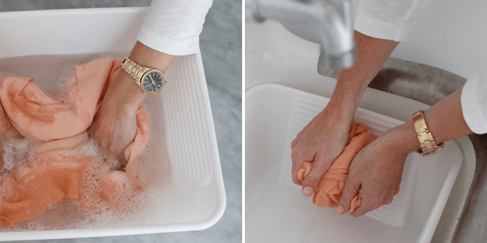 ruční mytí kašmírových výrobků 