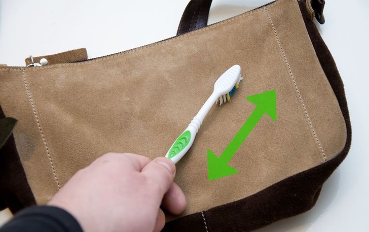 cleaning a suede bag