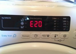 שגיאה E20 במכונת הכביסה של Kandy