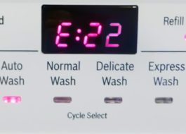 Kļūda E22 Kandy veļas mašīnā