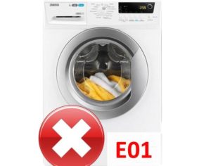 Error E01 sa Zanussi washing machine