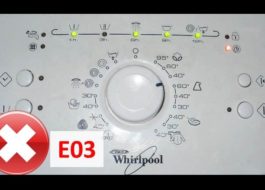 Ralat E03 dalam mesin basuh Whirlpool