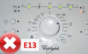 Ralat F13 dalam mesin basuh Whirlpool