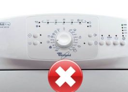 Mga error sa whirlpool washing machine nang walang display