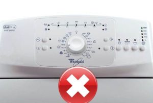 Mga error sa whirlpool washing machine nang walang display