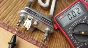checking the heating element with a tester 