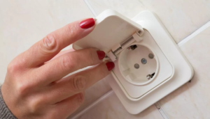 install a moisture-proof outlet 