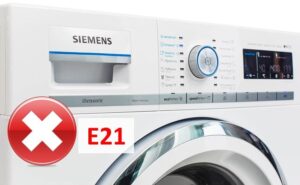 Error E21 sa isang Siemens washing machine