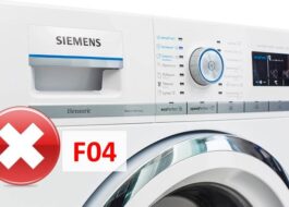 Error F04 en una lavadora Siemens