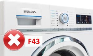 Eroare F43 la o mașină de spălat Siemens
