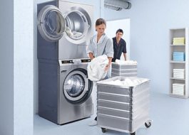 Miele stacked washing machine and dryer