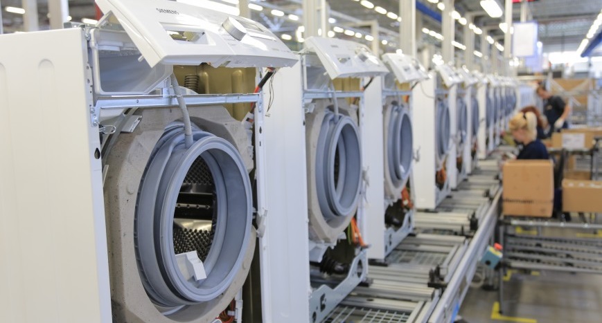 produção de máquinas de lavar Siemens
