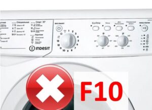 Indesit-Waschmaschine zeigt Fehler F10 an