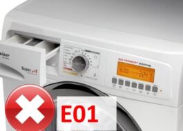 Каисер машина за прање веша приказује грешку Е01