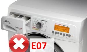 Ang Kaiser washing machine ay nagpapakita ng error E07