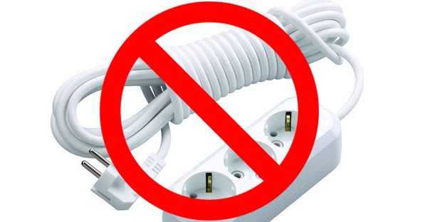 nelze použít prodlužovací kabel
