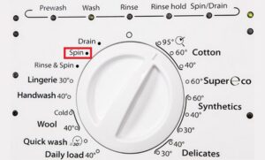 Comment traduire « Spin » sur une machine à laver