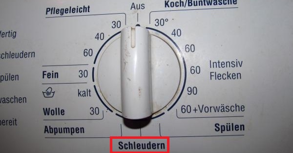 Spin on the panel of a German machine